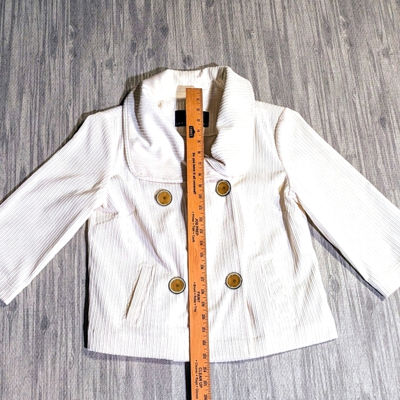 Women's Yansi Fugel Winter White Corduroy Pattern‎ Jacket/Blazer | Size M - Picture 6 of 8
